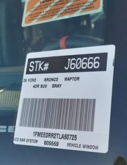 Ford Bronco Raptor 4 Door Advanced 4x4 2026