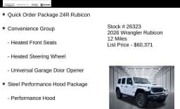 Jeep Wrangler Rubicon 4 Door 4x4 2026 — side view
