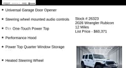 Jeep Wrangler Rubicon 4 Door 4x4 2026 — side view
