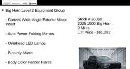 Ram 1500 Big Horn 4x4 Crew Cab 5'7" Box 2026 — side view