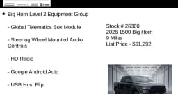 Ram 1500 Big Horn 4x4 Crew Cab 5'7" Box 2026 — side view