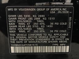 Volkswagen Atlas 2.0T SEL 4MOTION 2026 — side view