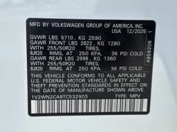 Volkswagen Atlas 2.0T SE w/Technology FWD 2026 — side view