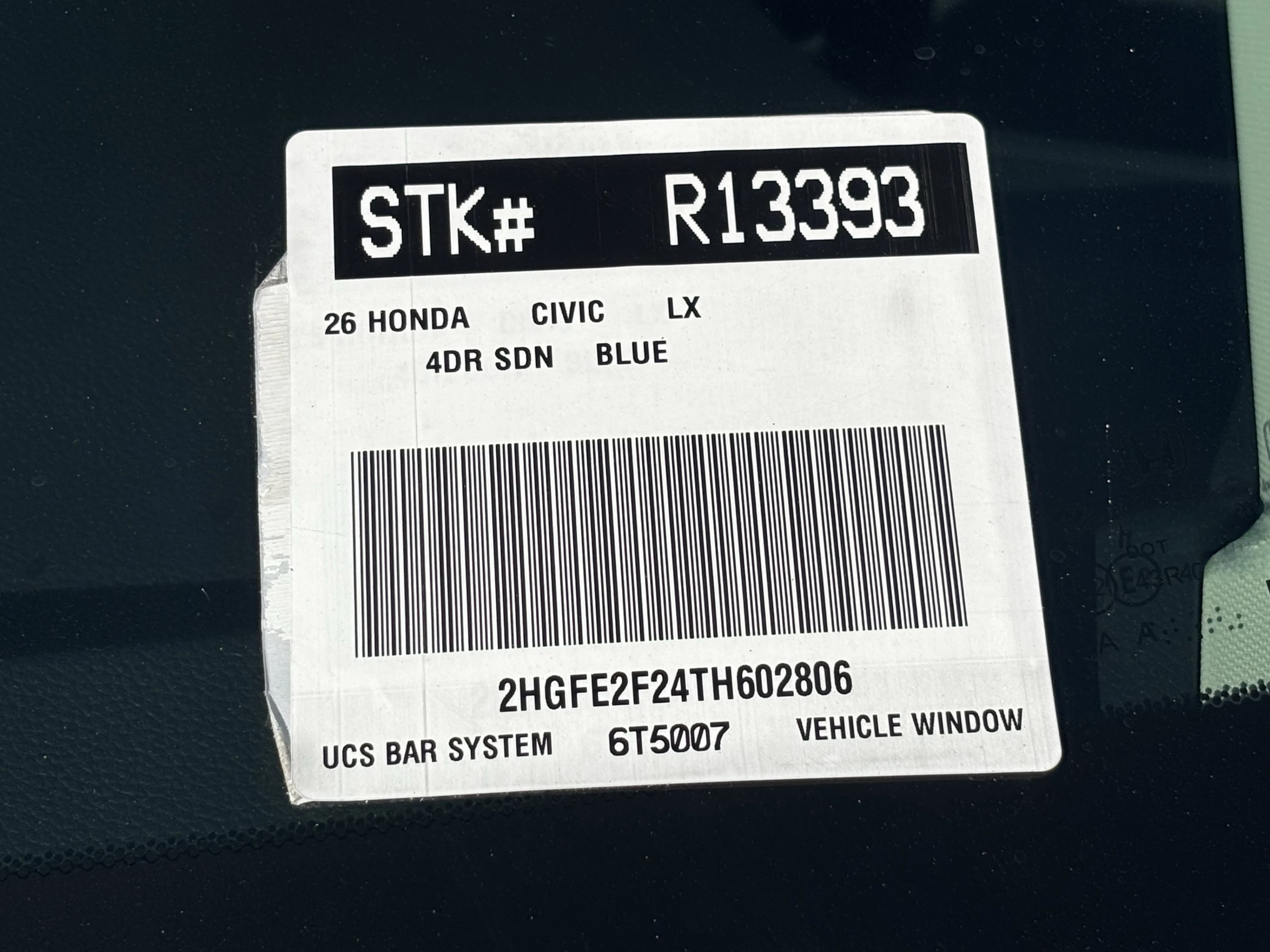 Honda Civic Sedan LX CVT 2026 — side view