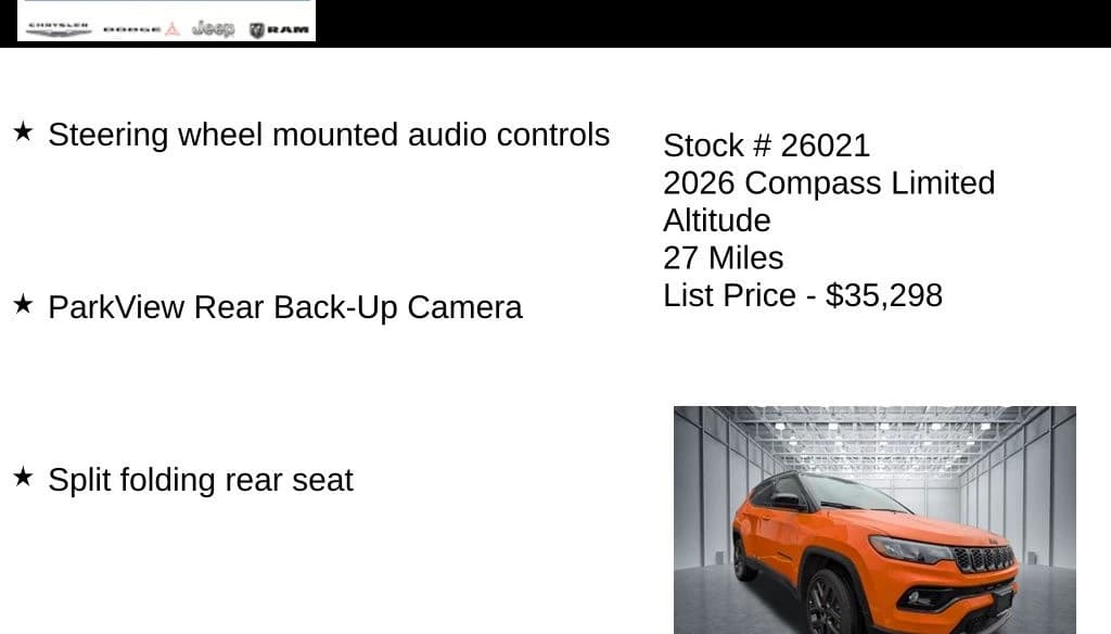 Jeep Compass Limited Altitude 4x4 2026 — side view