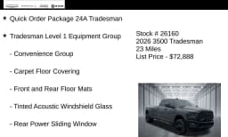 Ram 3500 Tradesman 4x4 Crew Cab 8' Box 2026 — side view