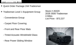 Ram 3500 Tradesman 4x4 Crew Cab 8' Box 2026 — side view
