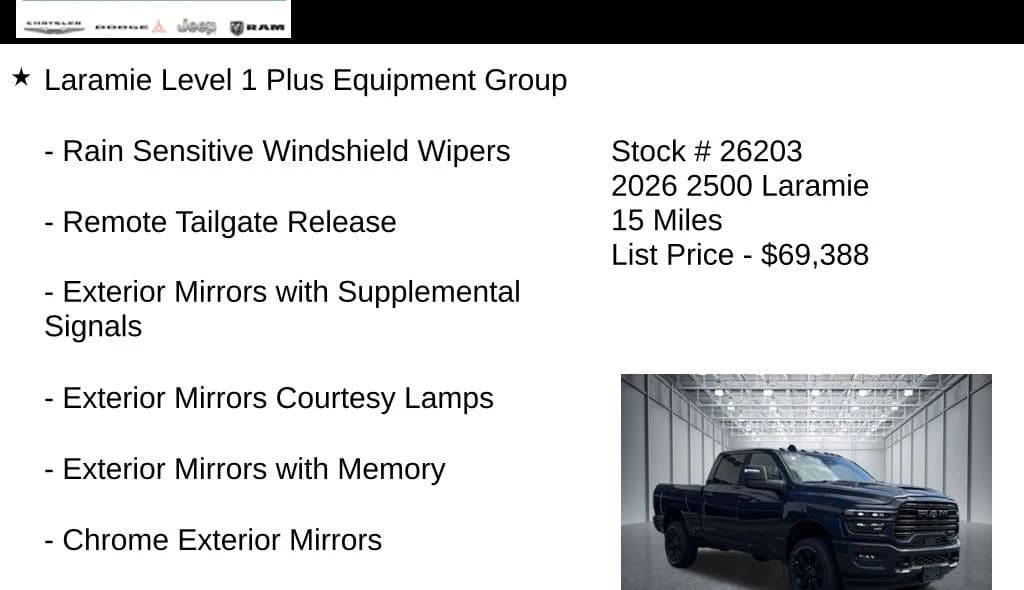 Ram 2500 Laramie 4x4 Crew Cab 6'4" Box 2026 — side view