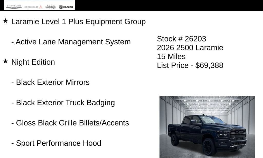 Ram 2500 Laramie 4x4 Crew Cab 6'4" Box 2026 — side view