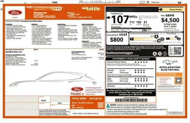Ford Mustang Mach-E Select RWD 2026 — side view