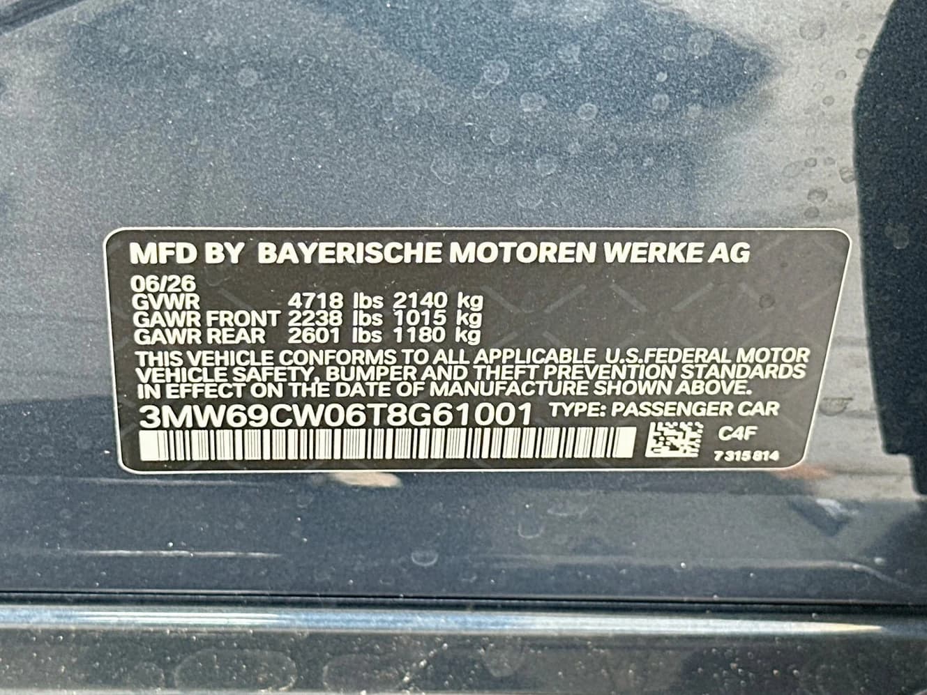 BMW 3 Series 330i NA Sedan 2026 — side view