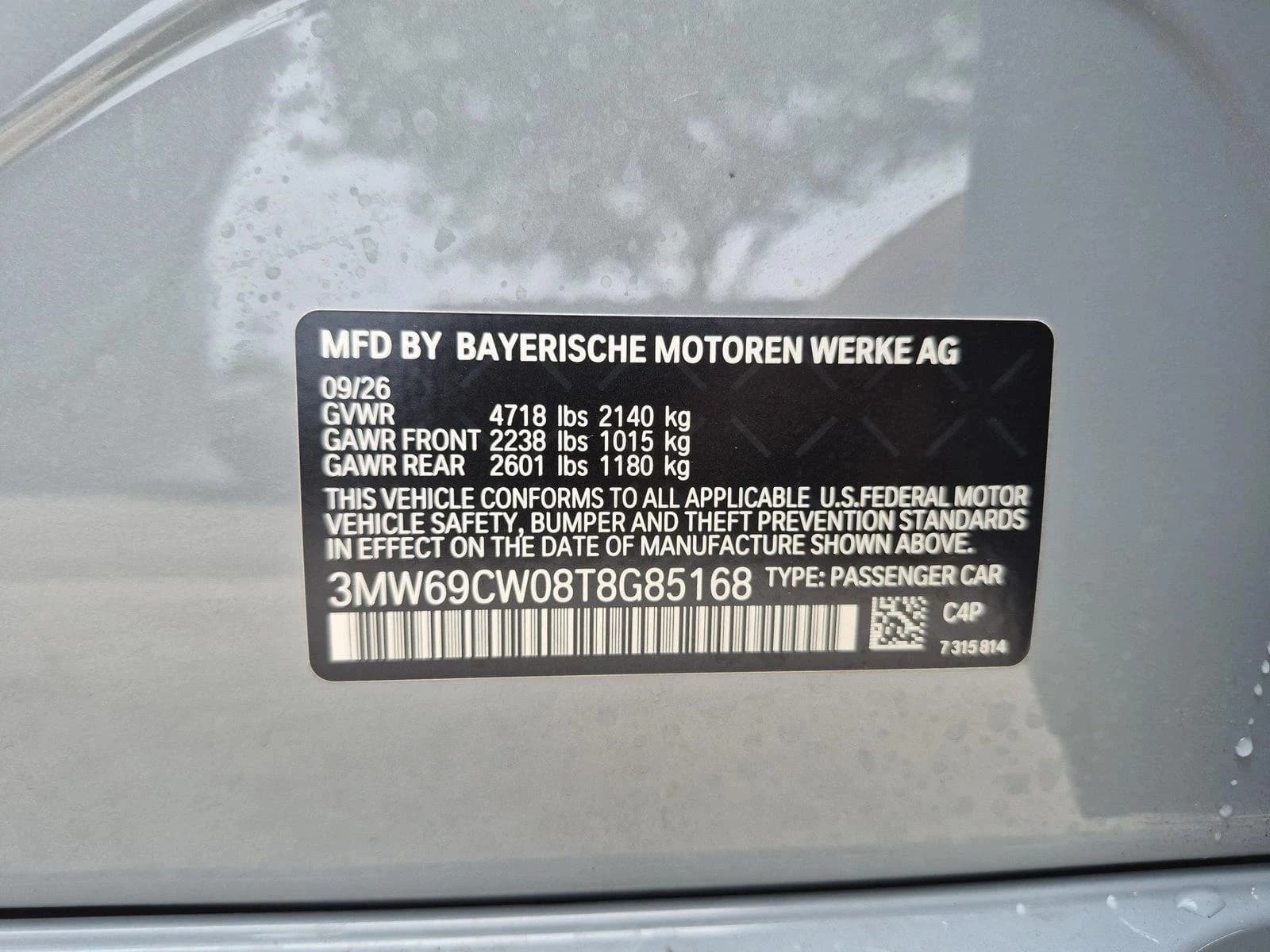 BMW 3 Series 330i NA Sedan 2026 — side view
