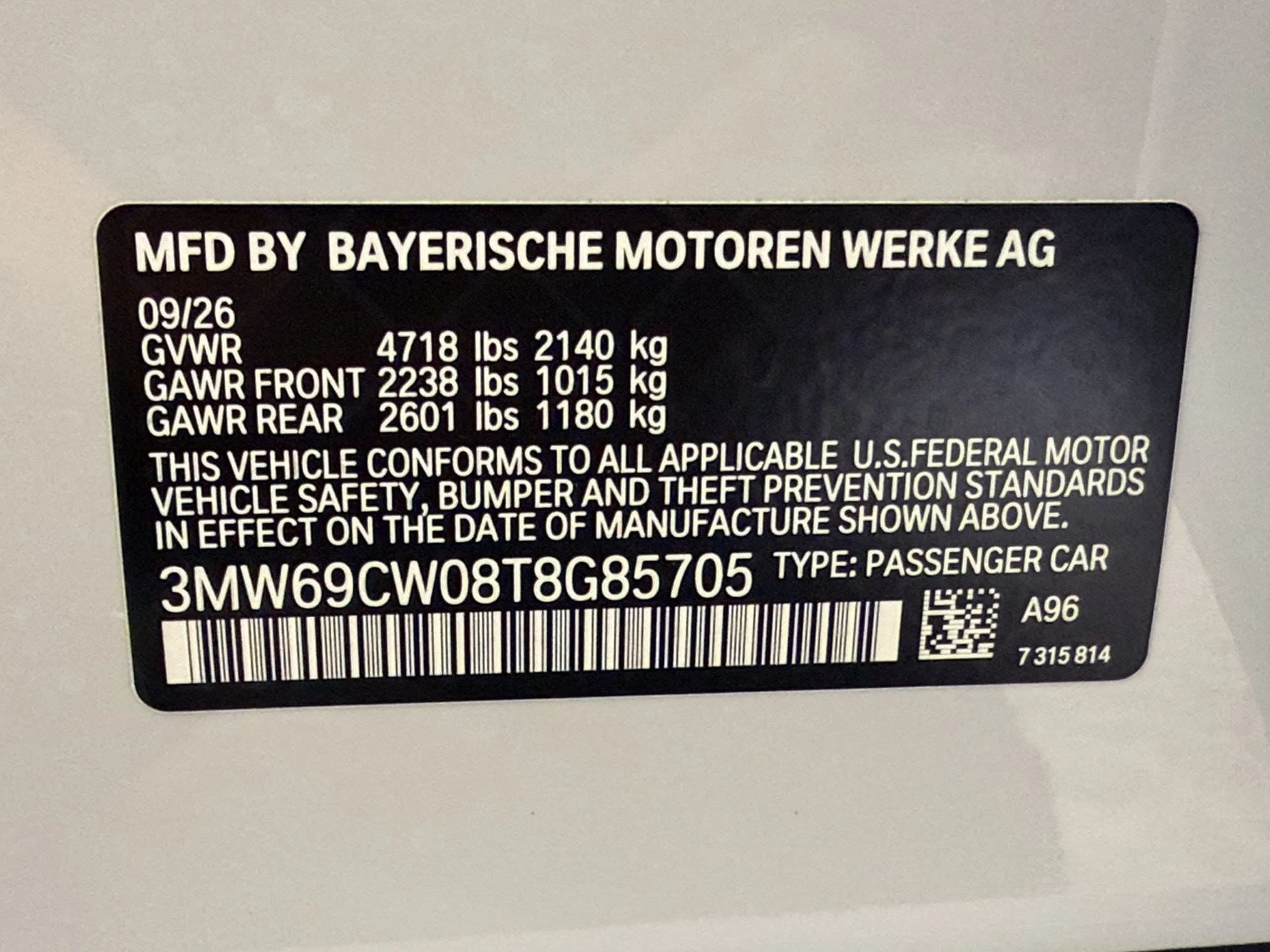 BMW 3 Series 330i NA Sedan 2026 — side view