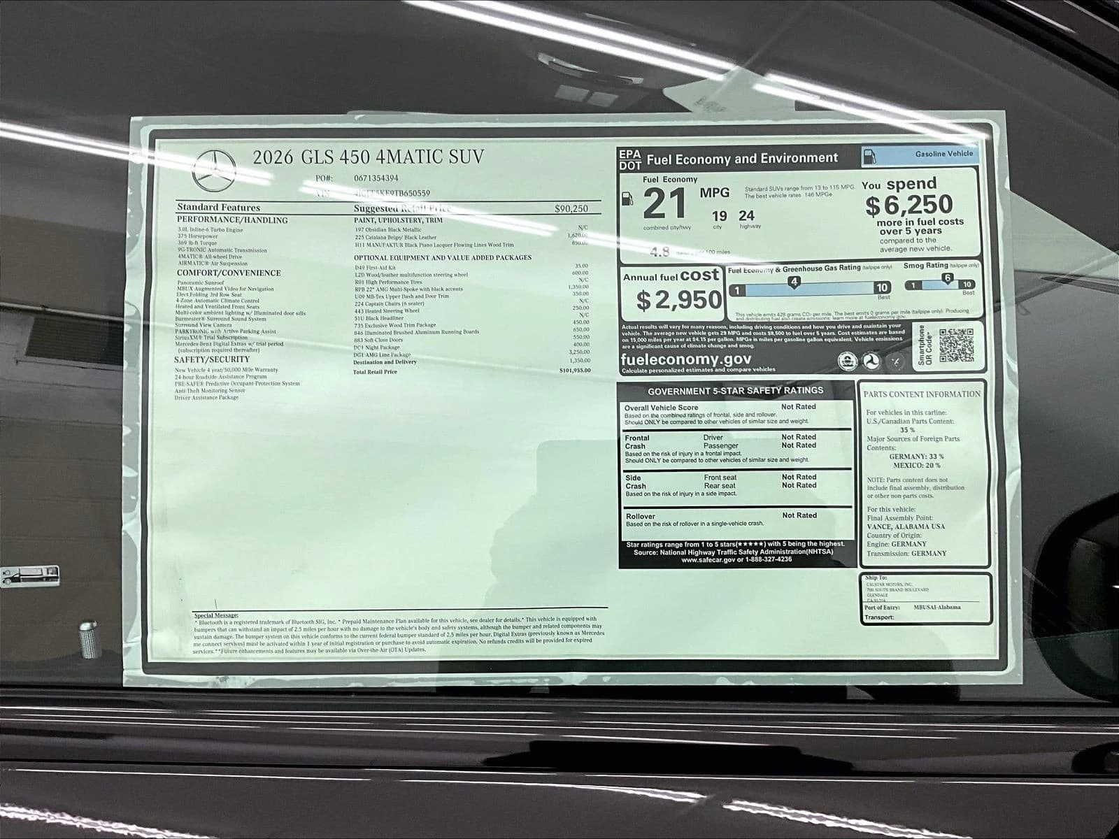 Mercedes-Benz GLS GLS 450 4MATIC SUV 2026 — side view