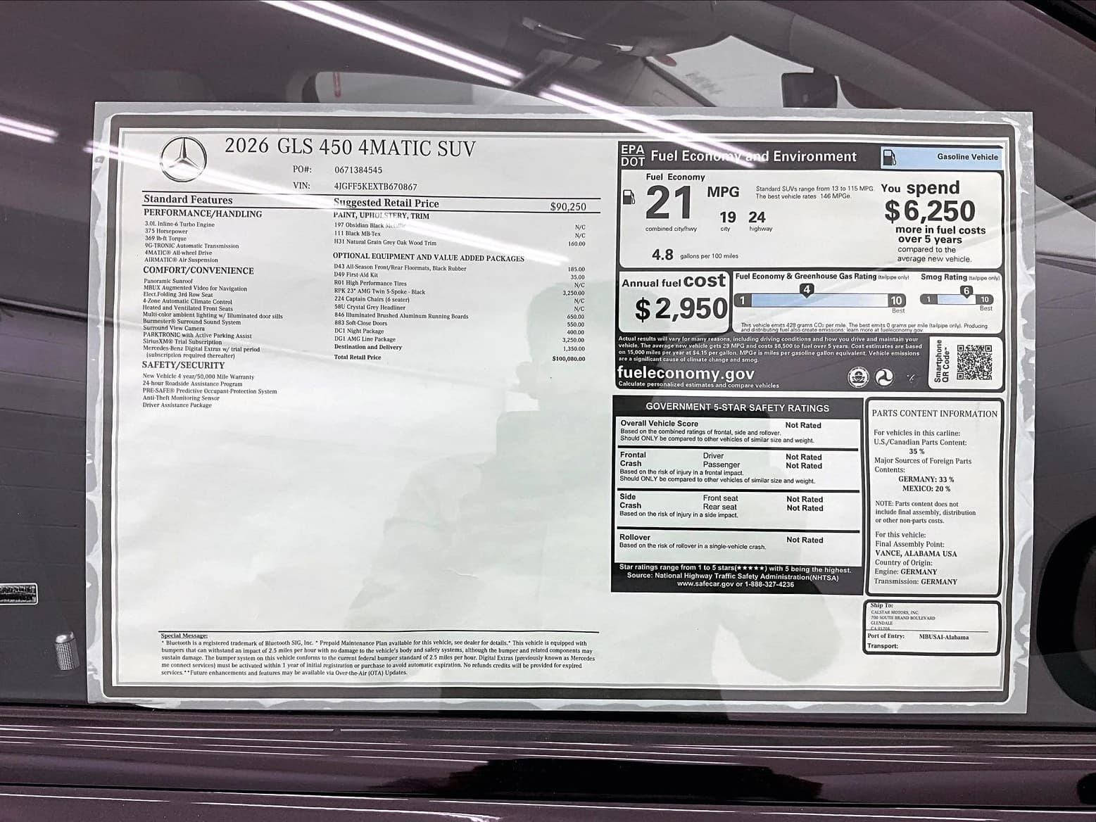 Mercedes-Benz GLS GLS 450 4MATIC SUV 2026 — side view