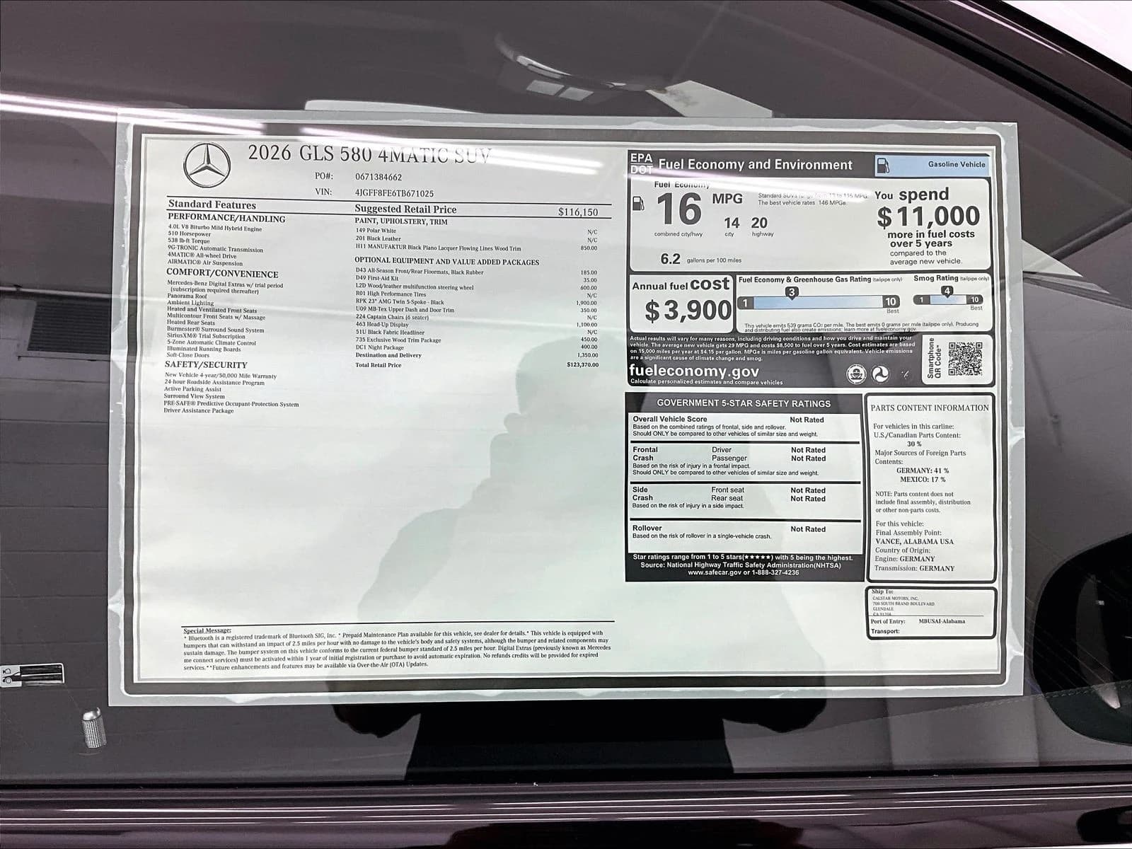 Mercedes-Benz GLS GLS 580 4MATIC SUV 2026 — side view
