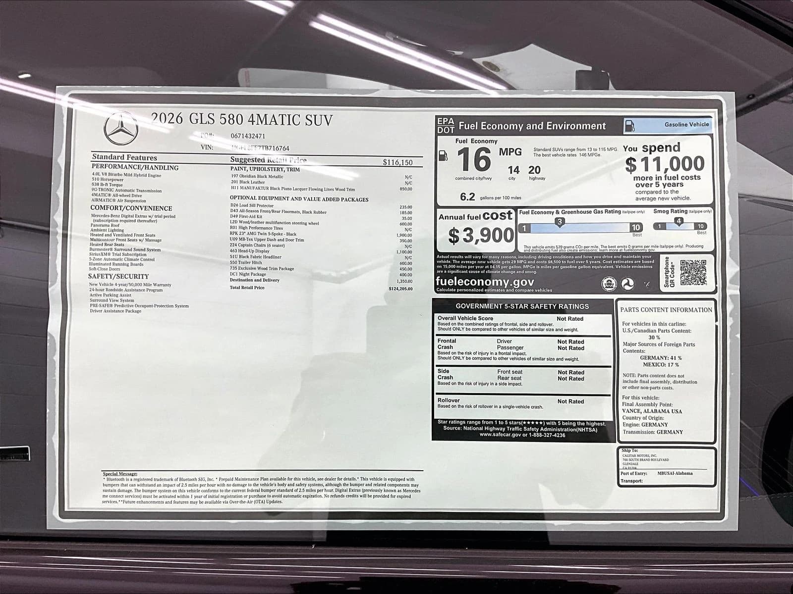 Mercedes-Benz GLS GLS 580 4MATIC SUV 2026 — side view