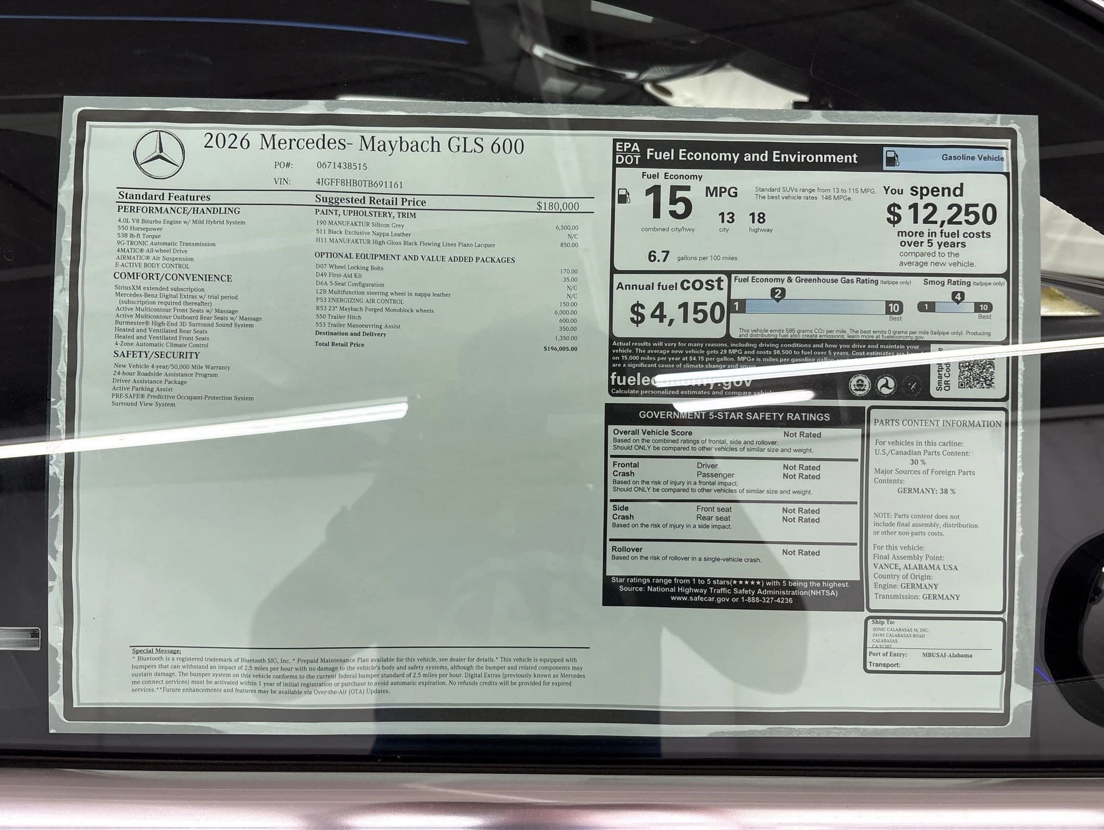 Mercedes-Benz GLS Maybach GLS 600 4MATIC SUV 2026 — side view