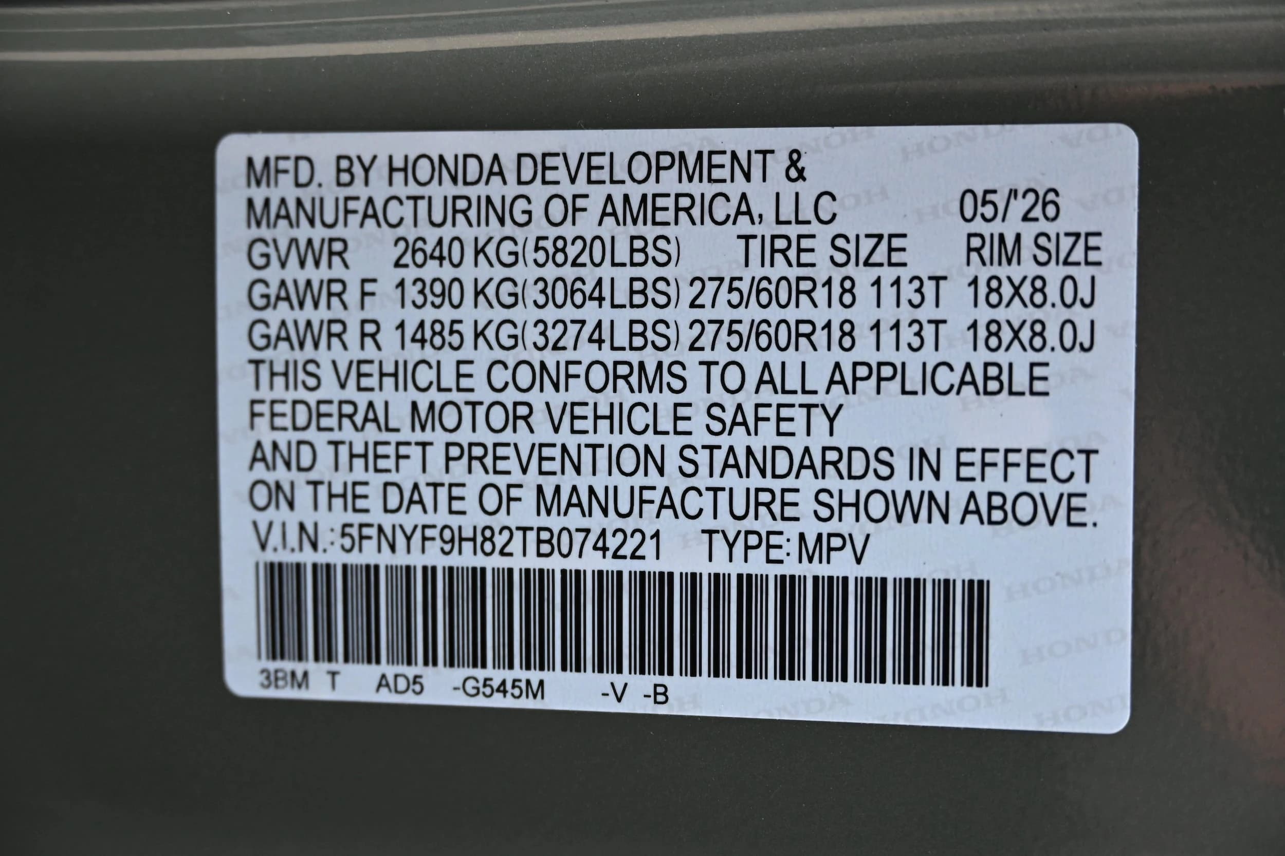 Honda Passport TrailSport Elite AWD 2026 — side view