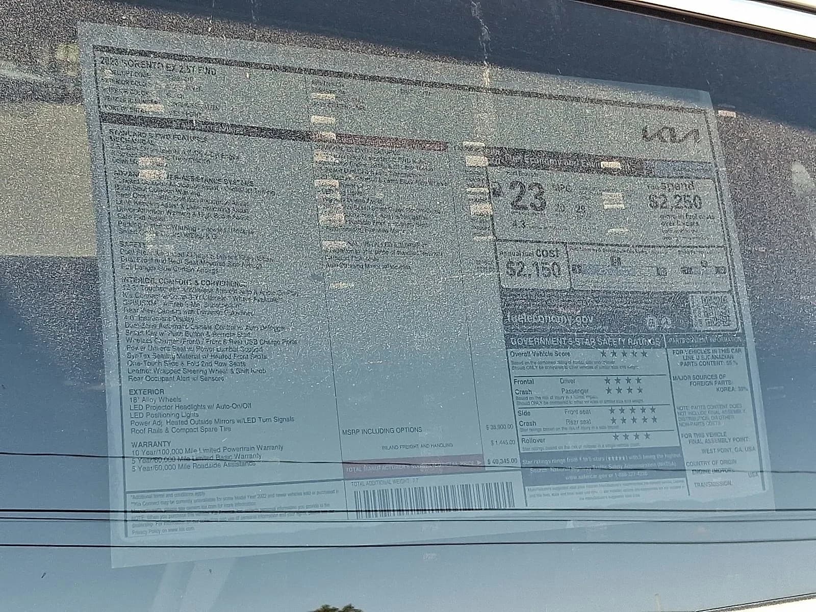 Kia Sorento EX FWD 2026 — side view