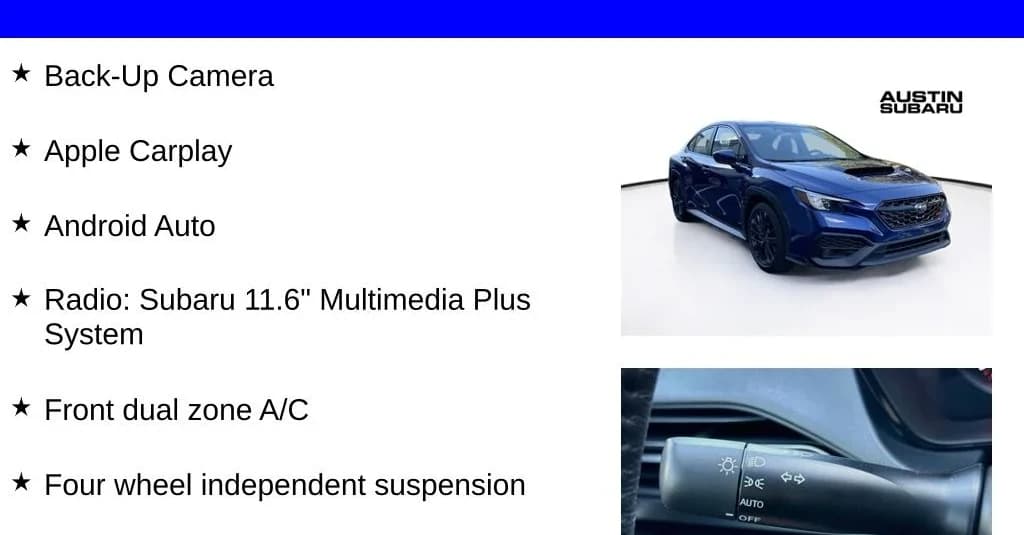 Subaru WRX Base (M6) Manual 2026 — side view