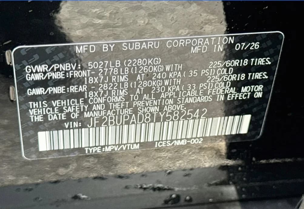 Subaru Outback Premium AWD 2026 — side view
