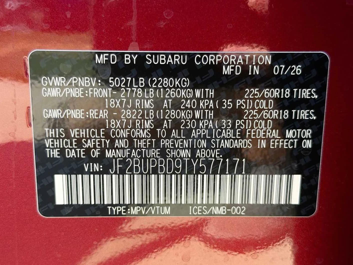 Subaru Outback Premium AWD 2026 — side view