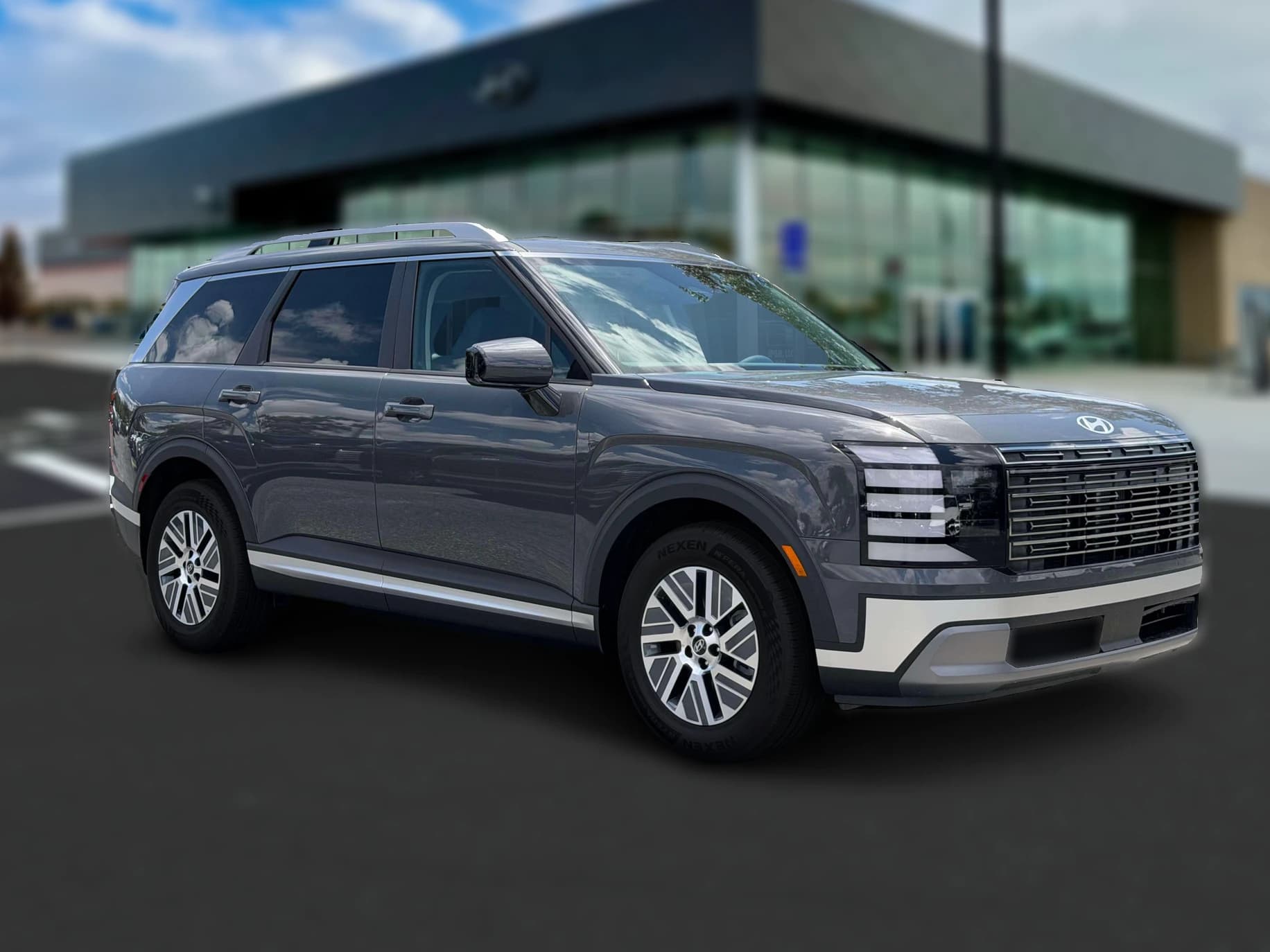 Hyundai Palisade Hybrid Blue SEL 7P FWD 2027 — side view