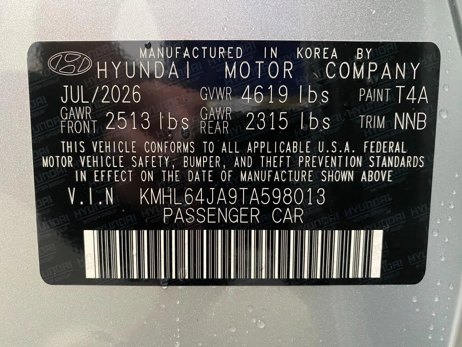 Hyundai Sonata SEL Sport AWD 2026 — side view