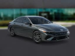 Hyundai Elantra Hybrid Blue Sedan 2026 — side view