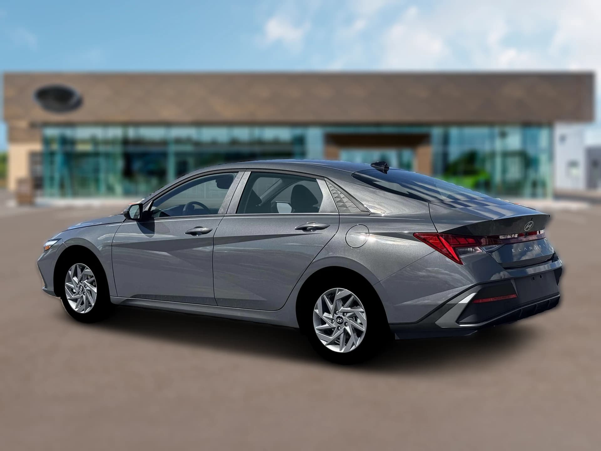Hyundai Elantra Hybrid Blue Sedan 2026 — side view