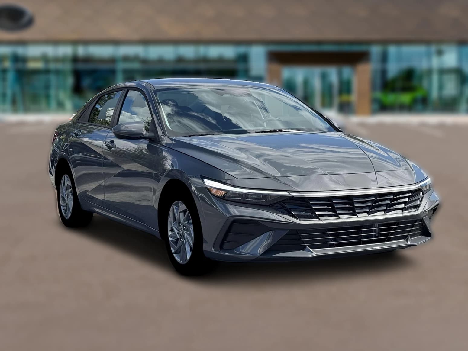 Hyundai Elantra Hybrid Blue Sedan 2026 — side view