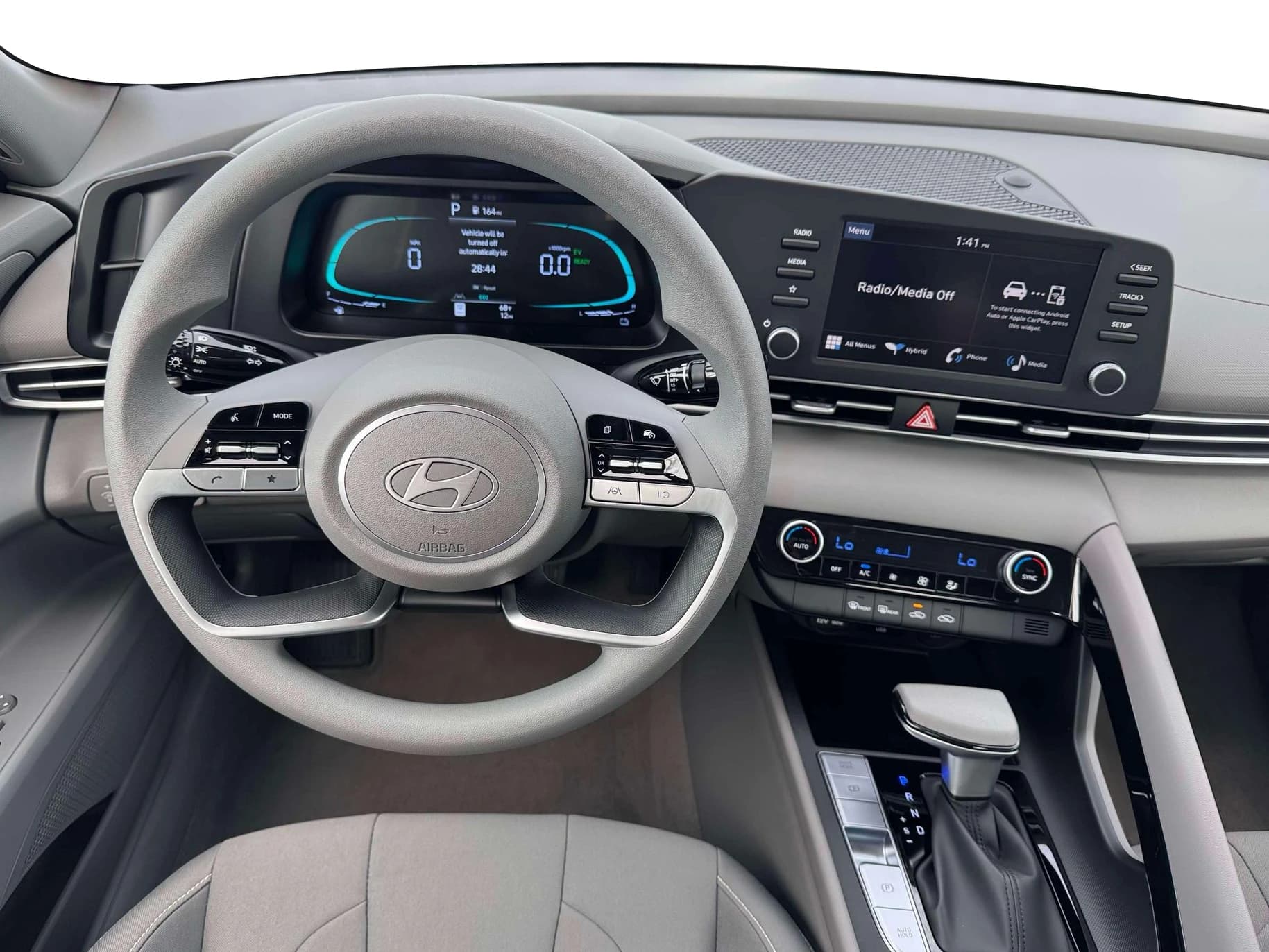 Hyundai Elantra Hybrid Blue Sedan 2026 — side view