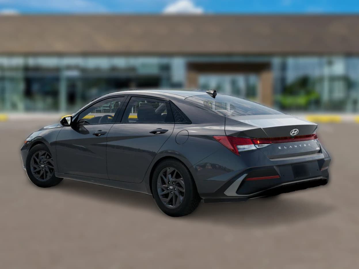 Hyundai Elantra Hybrid Blue Sedan 2026 — side view