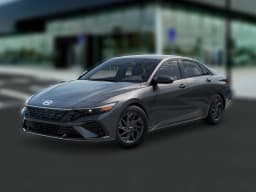 Hyundai Elantra Hybrid Blue Sedan 2026 — side view