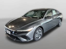 Hyundai Elantra Hybrid Blue Sedan 2026 — side view