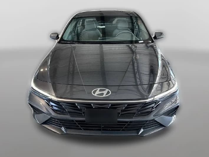 Hyundai Elantra Hybrid Blue Sedan 2026 — side view