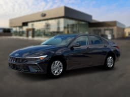 Hyundai Elantra Hybrid Blue Sedan 2026 — side view