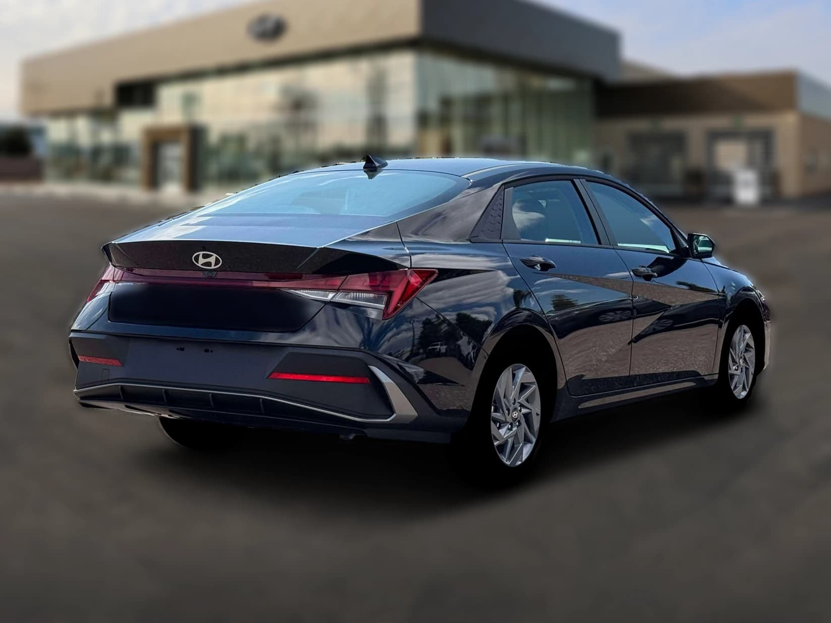 Hyundai Elantra Hybrid Blue Sedan 2026 — side view