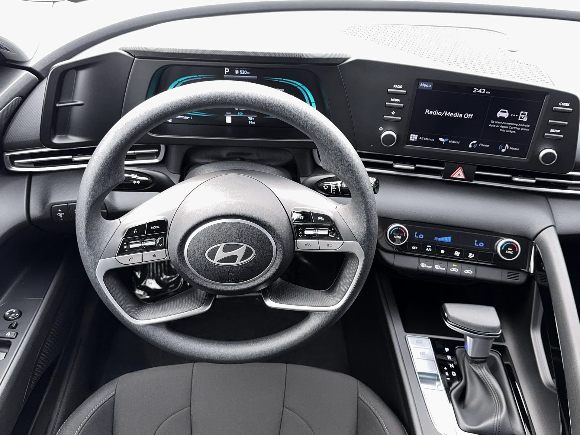Hyundai Elantra Hybrid Blue Sedan 2026 — side view