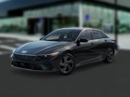 Hyundai Elantra Hybrid Blue Sedan 2026 — side view
