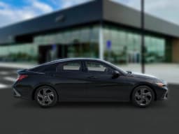 Hyundai Elantra Hybrid Blue Sedan 2026 — side view