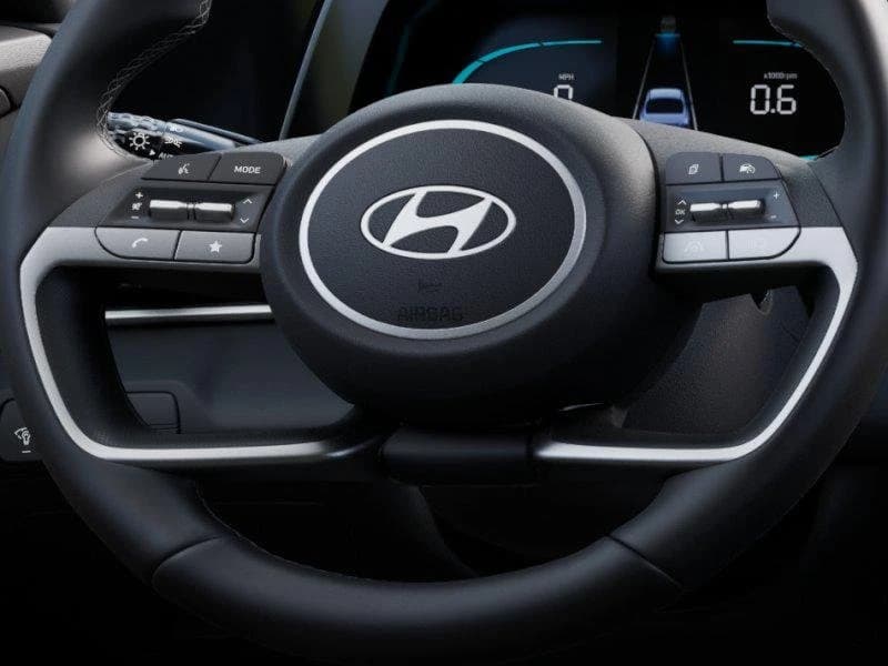 Hyundai Elantra Hybrid Blue Sedan 2026 — side view