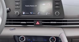 Hyundai Elantra Hybrid Blue Sedan 2026 — side view