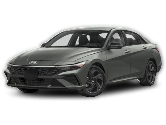 Hyundai Elantra Hybrid Blue Sedan 2026 — side view