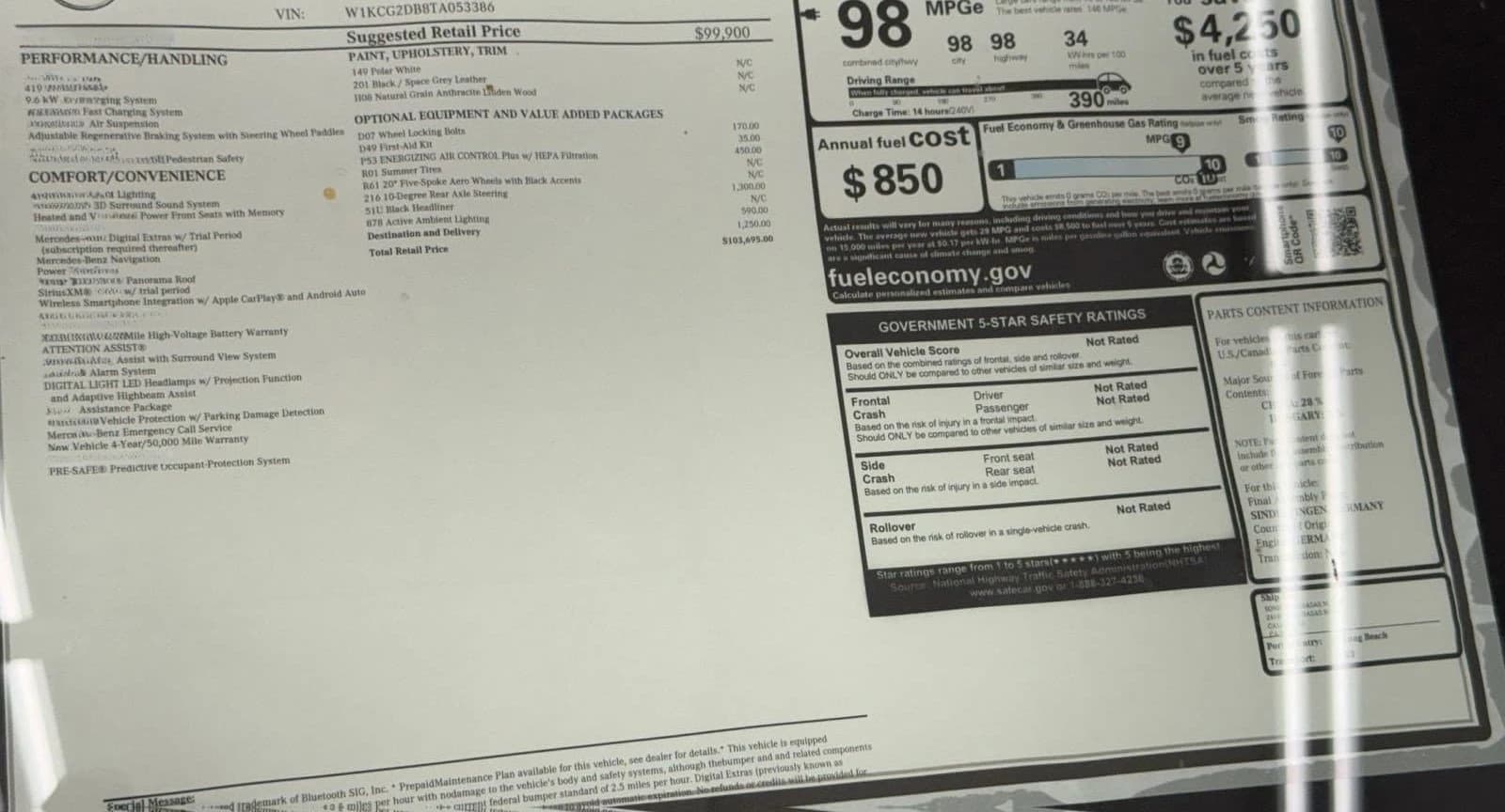 Mercedes-Benz EQS EQS 450+ Sedan 2026 — side view