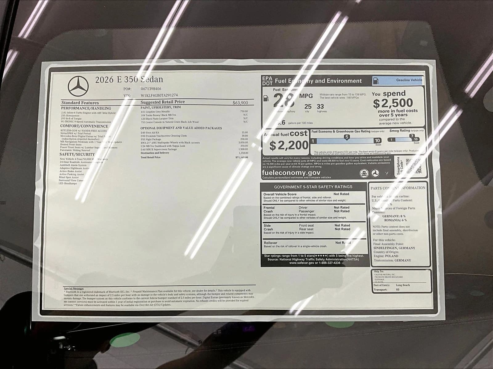 Mercedes-Benz E-Class E 350 RWD Sedan 2026 — side view