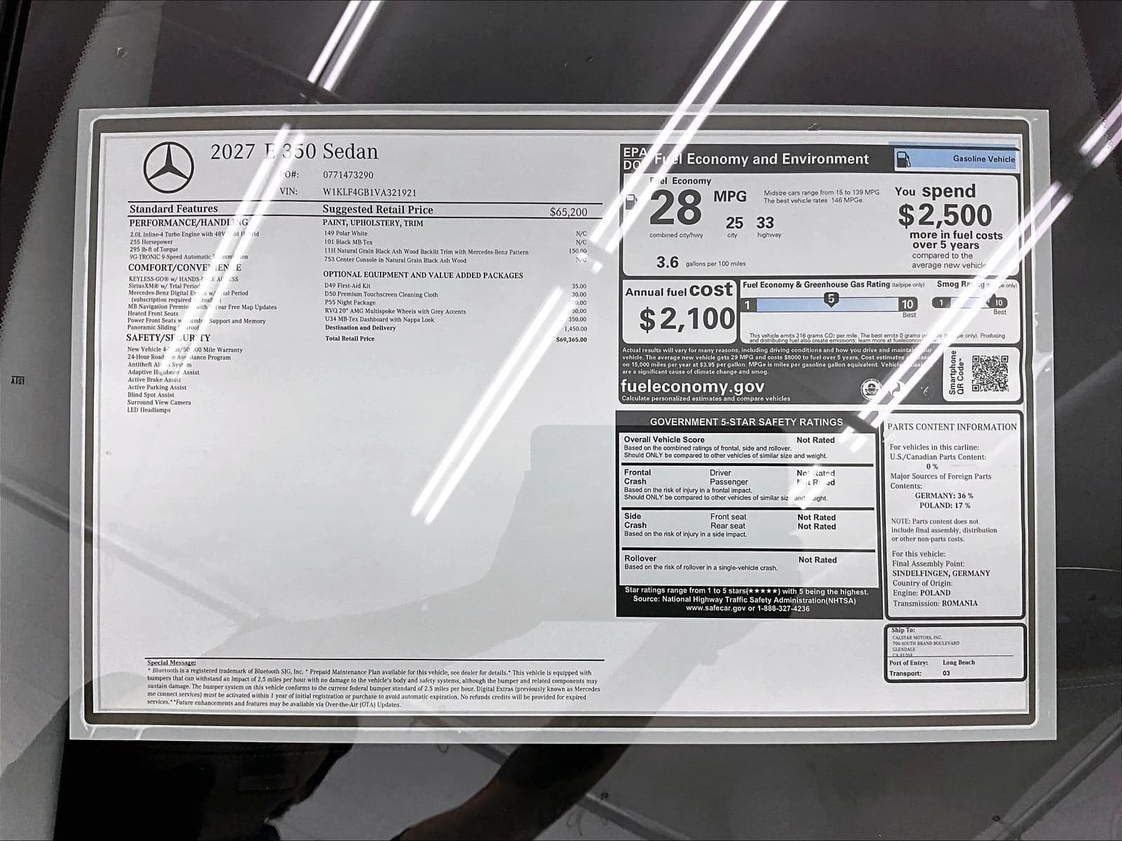 Mercedes-Benz E-Class E 350 RWD Sedan 2027 — side view
