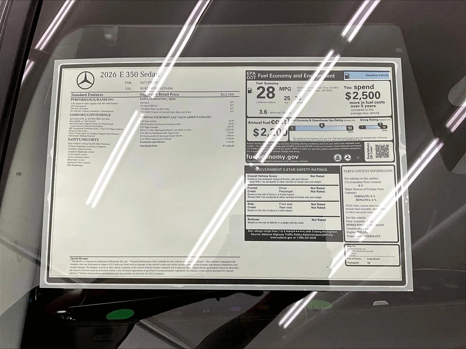 Mercedes-Benz E-Class E 350 RWD Sedan 2026 — side view