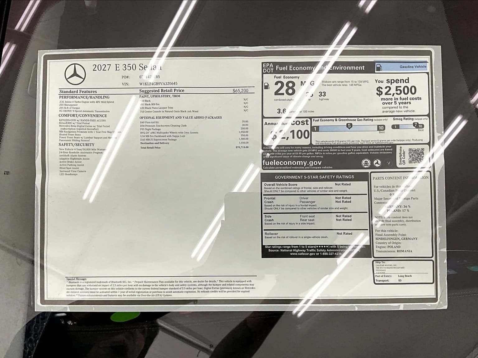 Mercedes-Benz E-Class E 350 RWD Sedan 2027 — side view